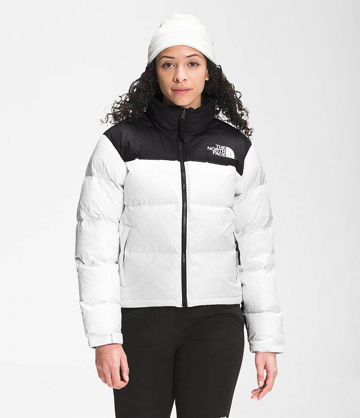 The North Face Winterjas Dames 1996 Retro Nuptse QNFE47215 - Wit/Zwart